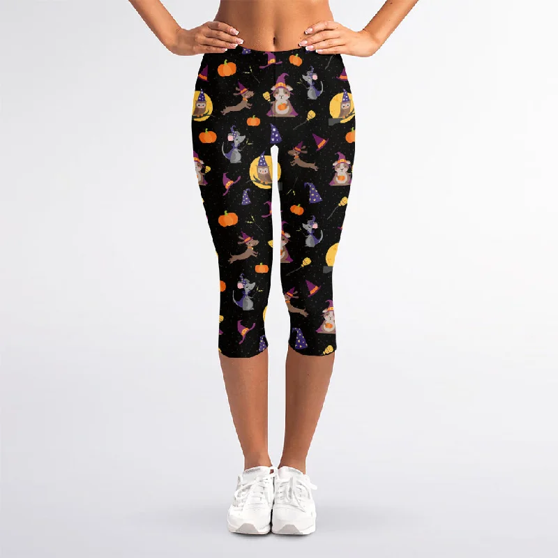 Animal Wizard Pattern Print Women's Capri Leggings