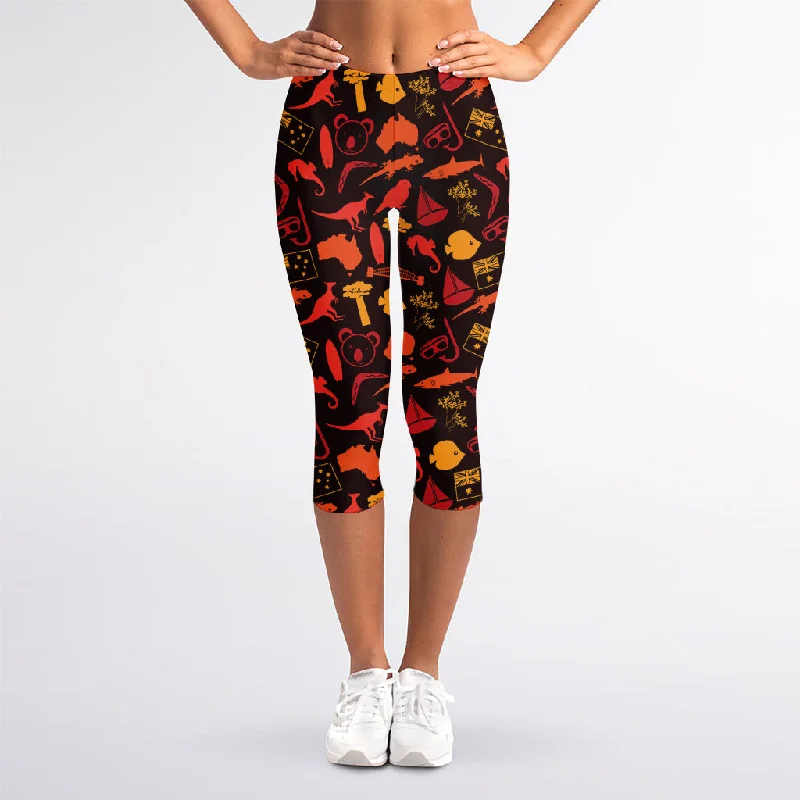 Australia Country Pattern Print Women's Capri Leggings