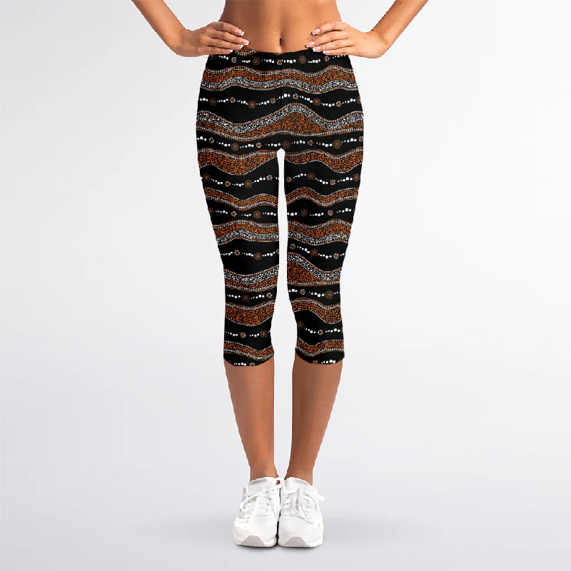 Australian Aboriginal Indigenous Print Women's Capri Leggings