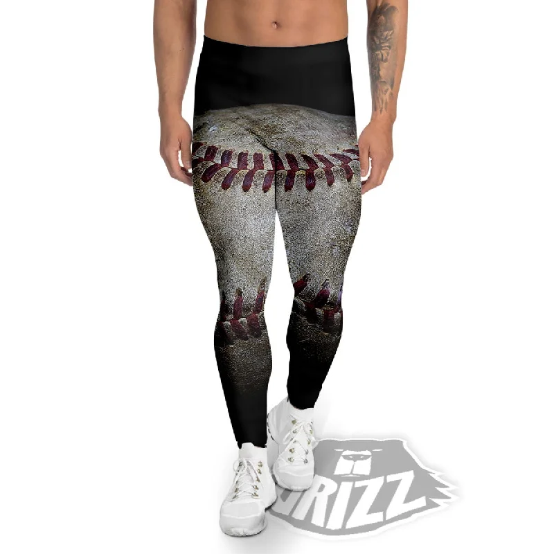 Baseballs Grunge Print Men's Leggings