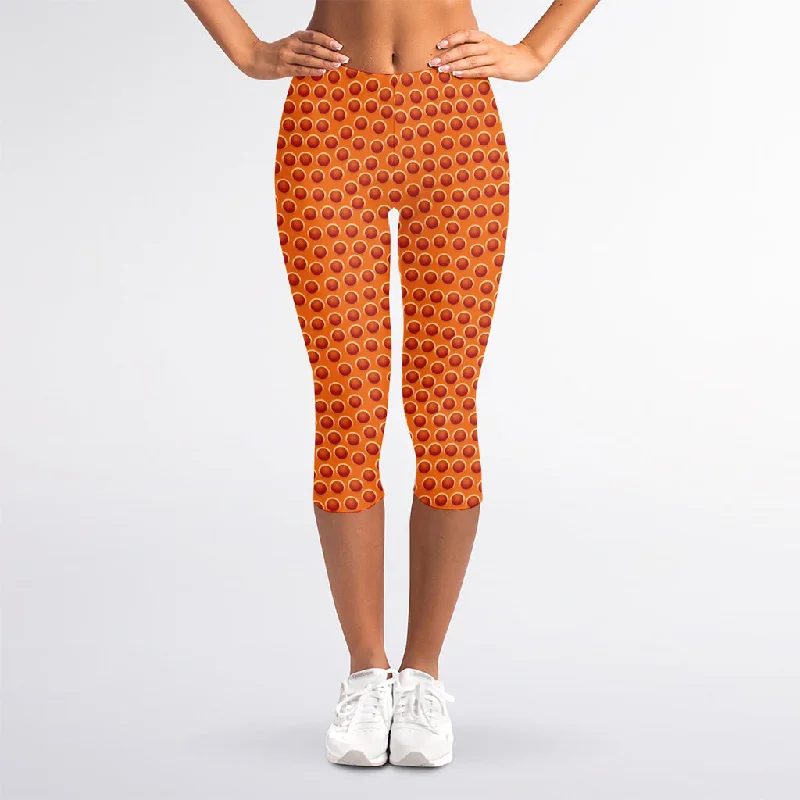 Basketball Bumps Print Women's Capri Leggings