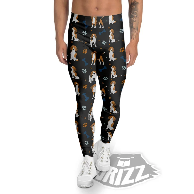 Beagle Cute Cartoon Print Pattern Men's Leggings