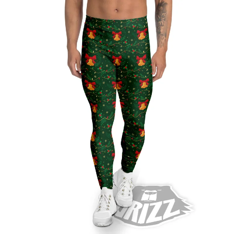 Bell Cute Christmas Print Pattern Men's Leggings