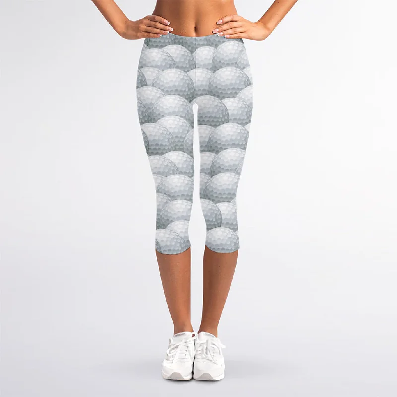 Big Golf Ball Pattern Print Women's Capri Leggings