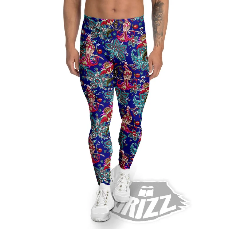 Bird Of Paradise Ethnic Print Pattern Men's Leggings