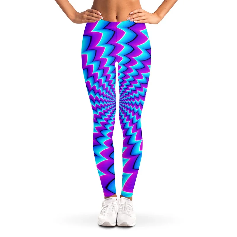 Blue Dizzy Moving Optical Illusion Women's Leggings