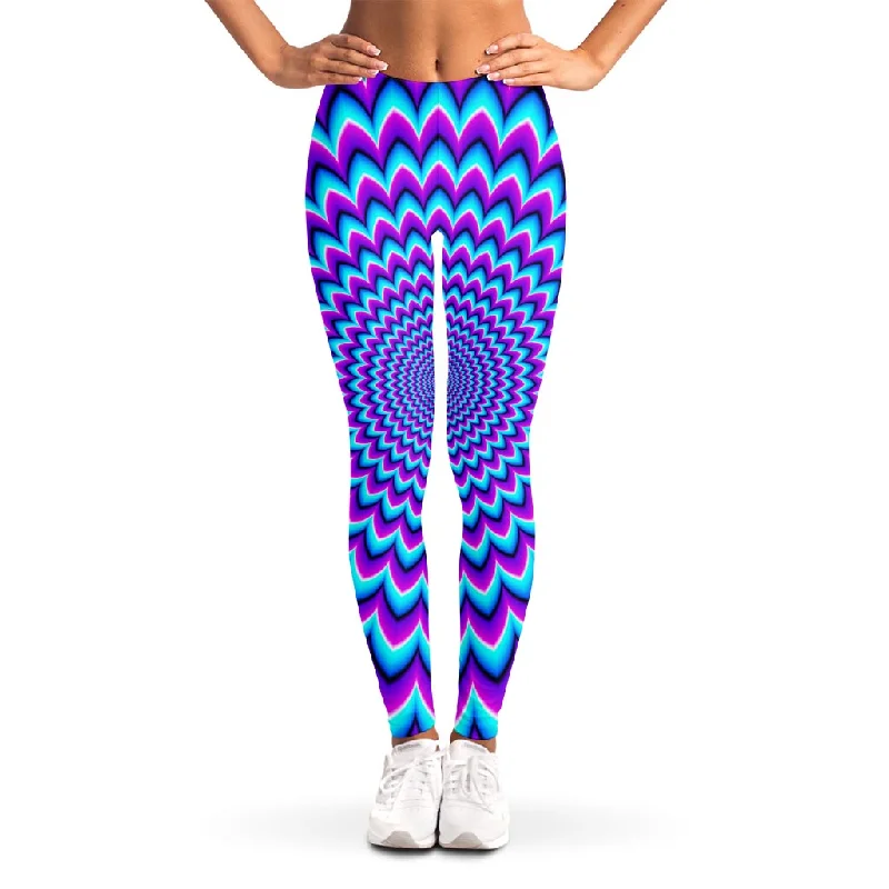 Blue Expansion Moving Optical Illusion Women's Leggings