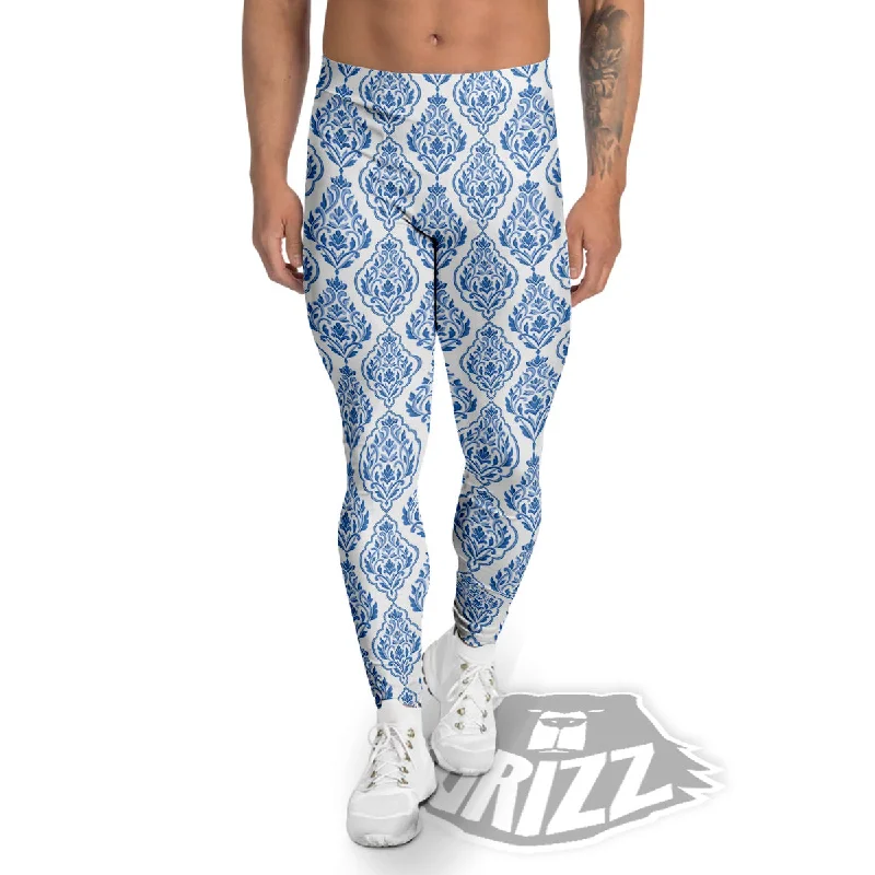 Boho Damask Print Pattern Men's Leggings