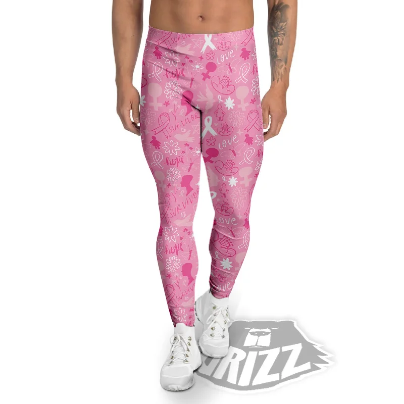 Breast Cancer Cute Pink Print Pattern Cute Men's Leggings