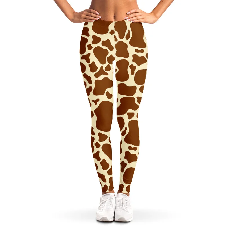 Brown Cow Print Women's Leggings