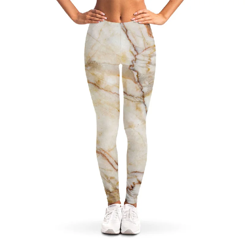 Brown Marble Print Women's Leggings