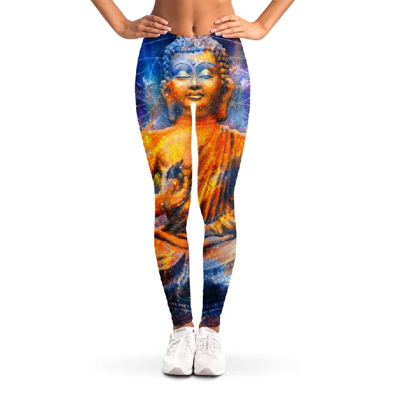 Buddha Statue Mandala Print Women's Leggings