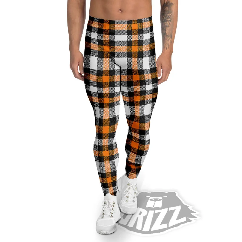 Buffalo Plaid Halloween Print Pattern Men's Leggings