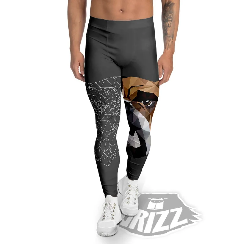 Bulldog Geometric English Print Men's Leggings