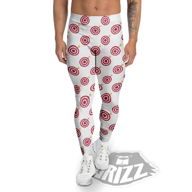 Cartoon Dartboard Print Pattern Men's Leggings