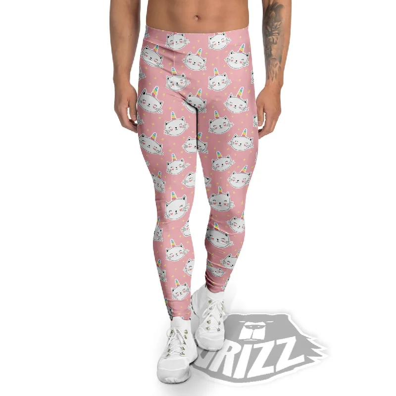 Cat Unicorn Cute Print Pattern Men's Leggings