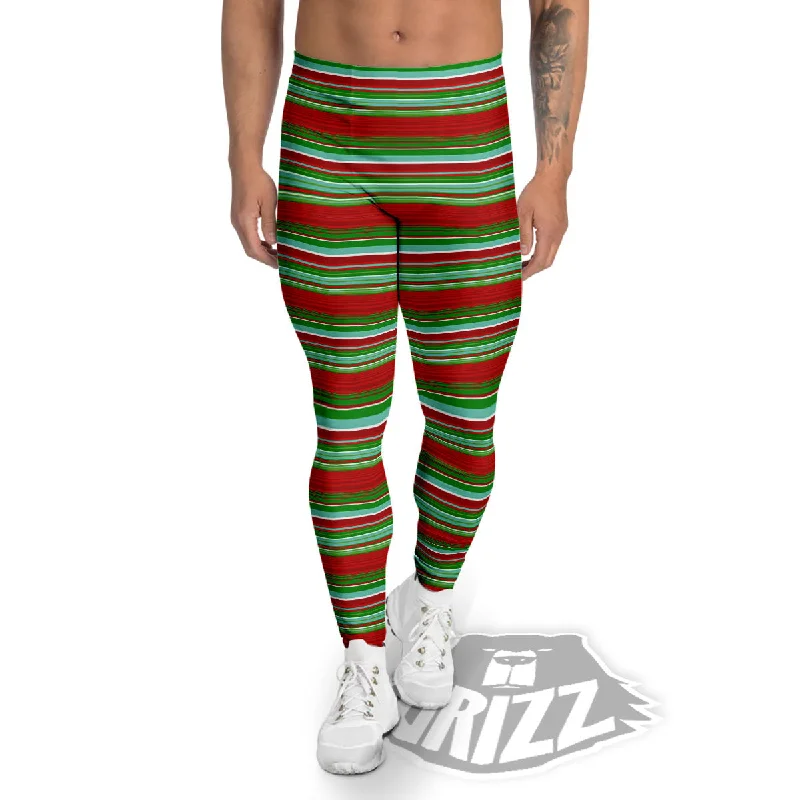 Chirstmas Serape Ethnic Mexican Print Pattern Men's Leggings