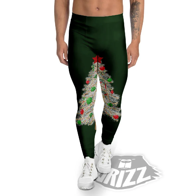 Christmas Decorated Tree Print Men's Leggings