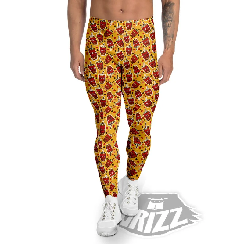 Cola Glass Print Pattern Men's Leggings