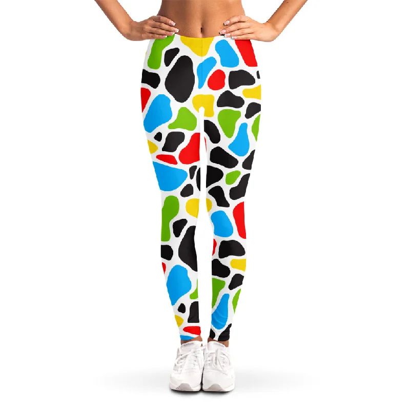 Colorful Cow Print Women's Leggings