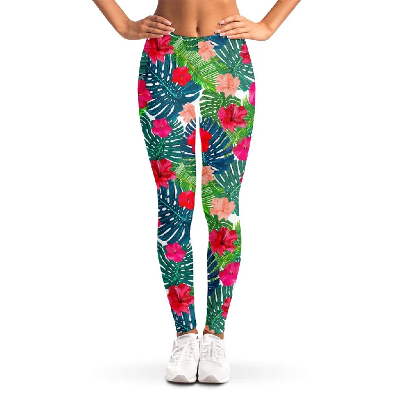 Colorful Hawaii Floral Pattern Print Women's Leggings