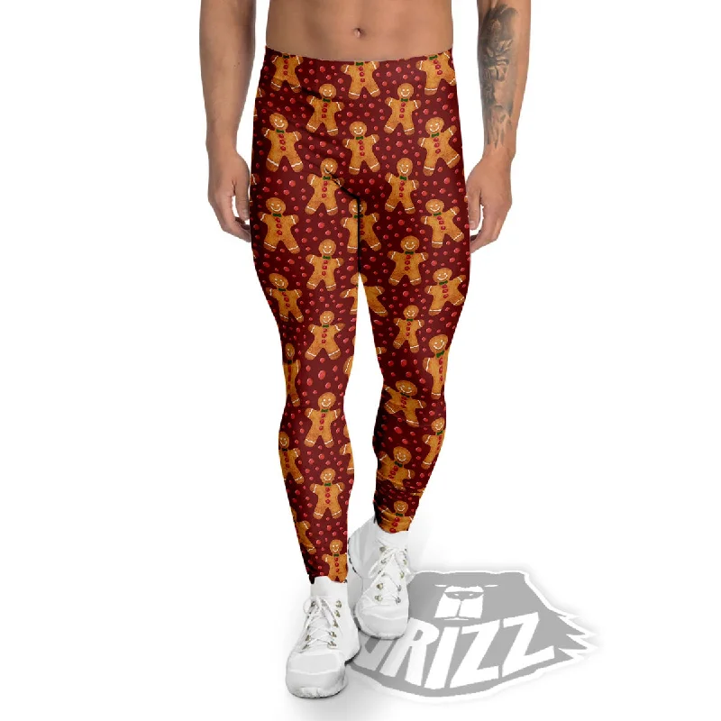 Cookies Gingerbread Man Print Pattern Men's Leggings