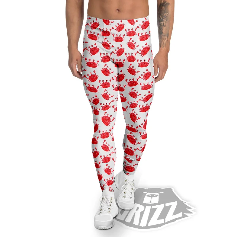 Crab Cute Print Pattern Men's Leggings