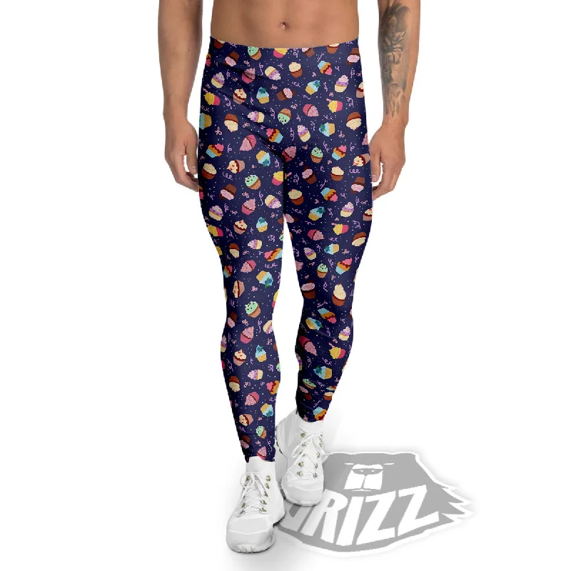 Cupcake Cute Print Pattern Men's Leggings