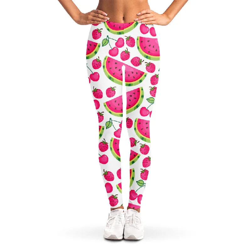 Cute Berry Watermelon Pattern Print Women's Leggings