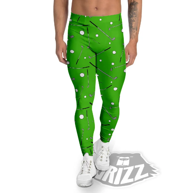 Cute Golf Print Pattern Men's Leggings