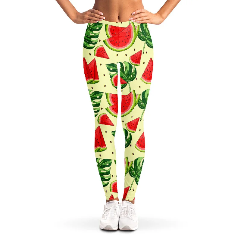 Cute Tropical Watermelon Pattern Print Women's Leggings