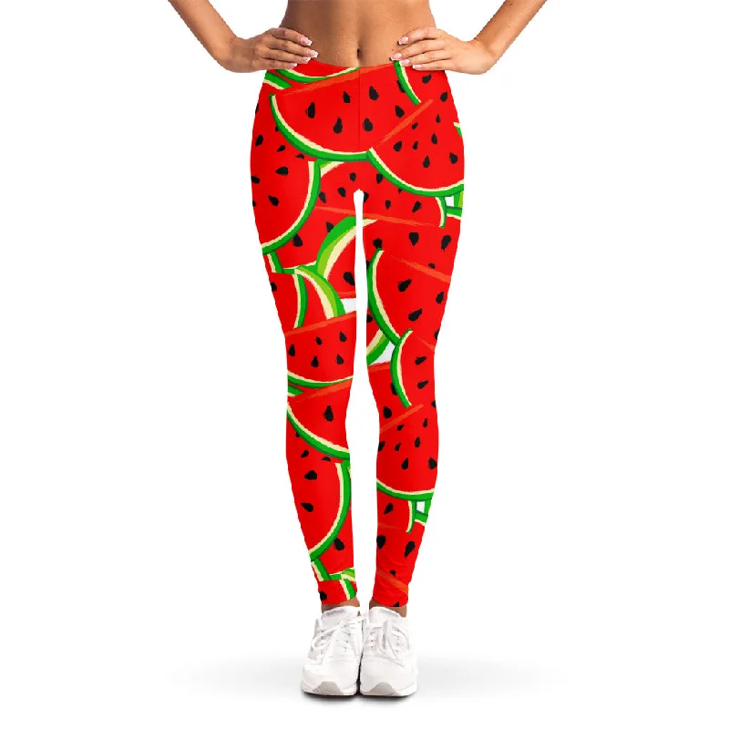 Cute Watermelon Pieces Pattern Print Women's Leggings