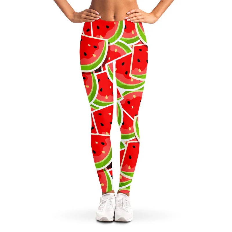 Cute Watermelon Slices Pattern Print Women's Leggings