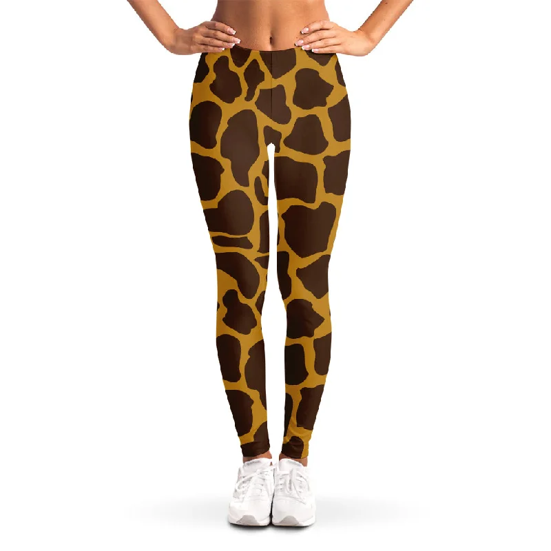 Dark Brown Cow Print Women's Leggings