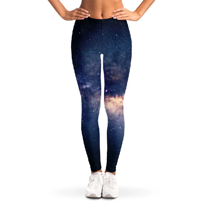 Dark Milky Way Galaxy Space Print Women's Leggings