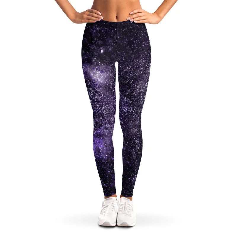 Dark Purple Cosmos Galaxy Space Print Women's Leggings