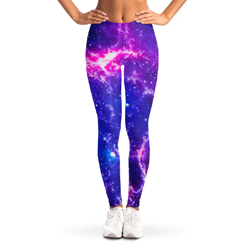 Dark Purple Universe Galaxy Space Print Women's Leggings