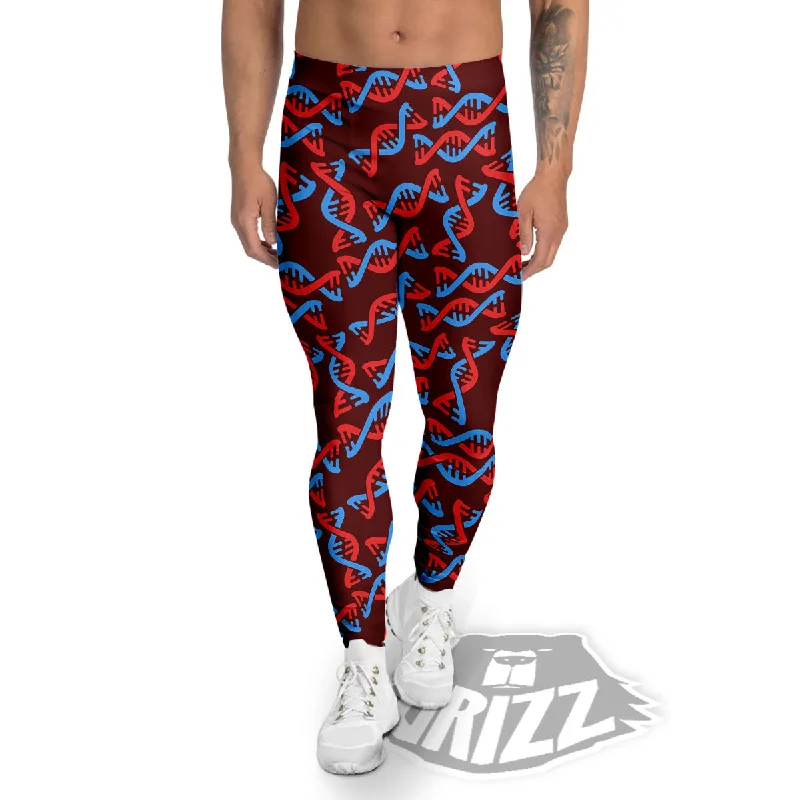 DNA Helix Print Pattern Men's Leggings