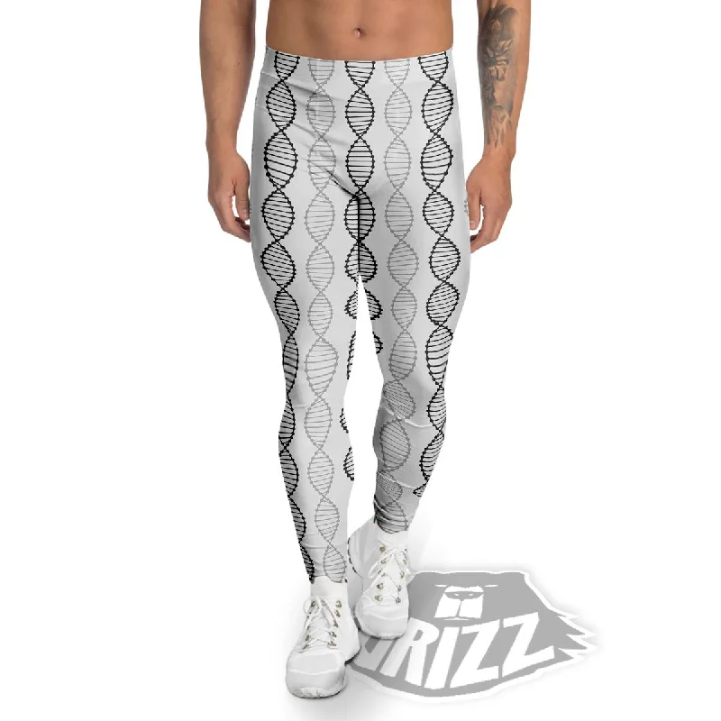 DNA Strands Print Pattern Men's Leggings