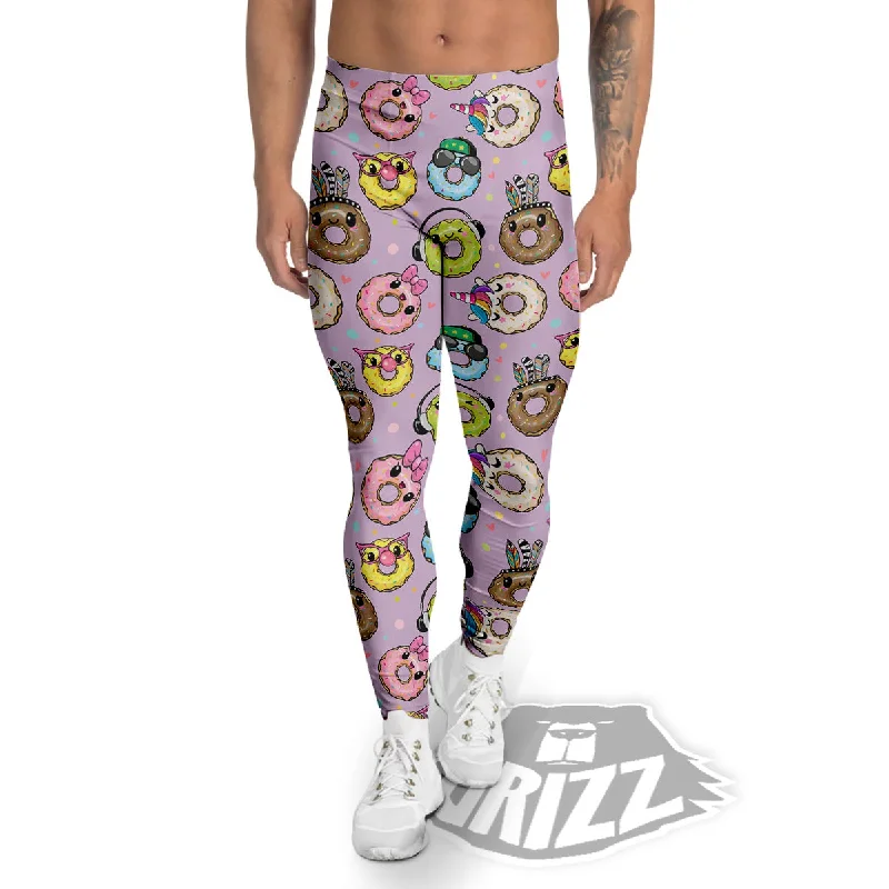 Donut Cute Print Pattern Men's Leggings