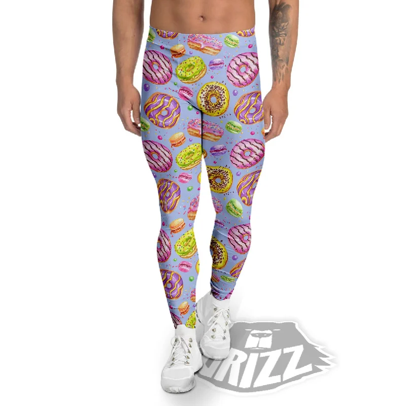 Donuts Print Pattern Men's Leggings