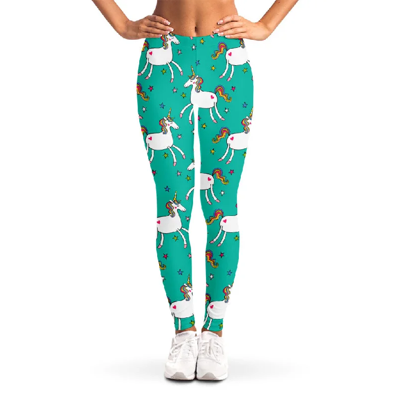 Doodle Unicorn Pattern Print Women's Leggings