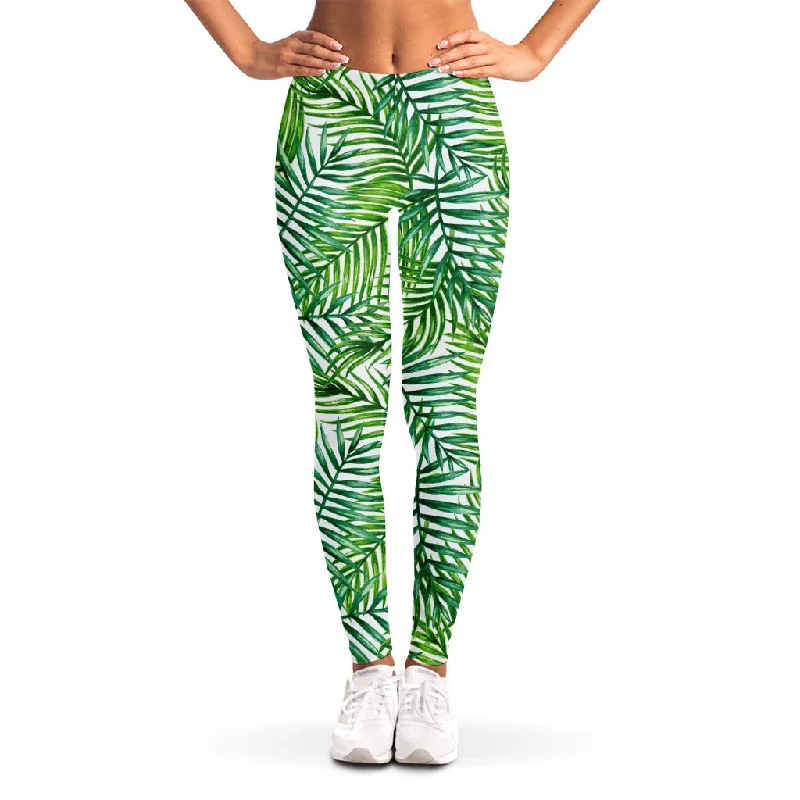 Exotic Tropical Leaf Pattern Print Women's Leggings