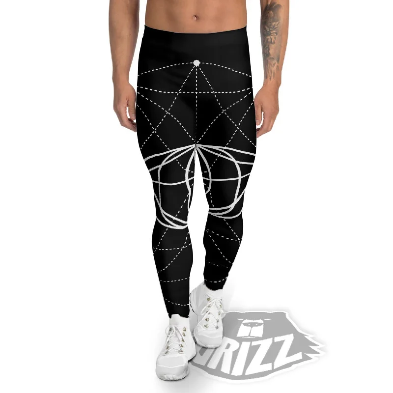 Eye Of Providence Geometric Print Men's Leggings