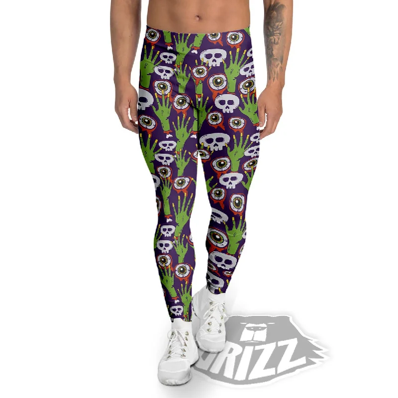 Eyeball Zombie Print Pattern Men's Leggings