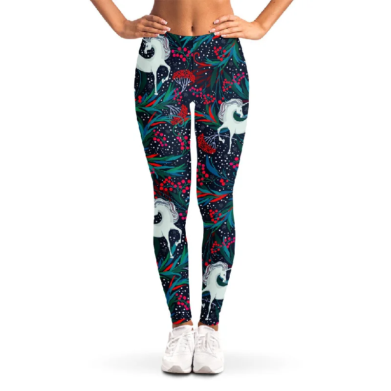 Fairy Floral Unicorn Pattern Print Women's Leggings