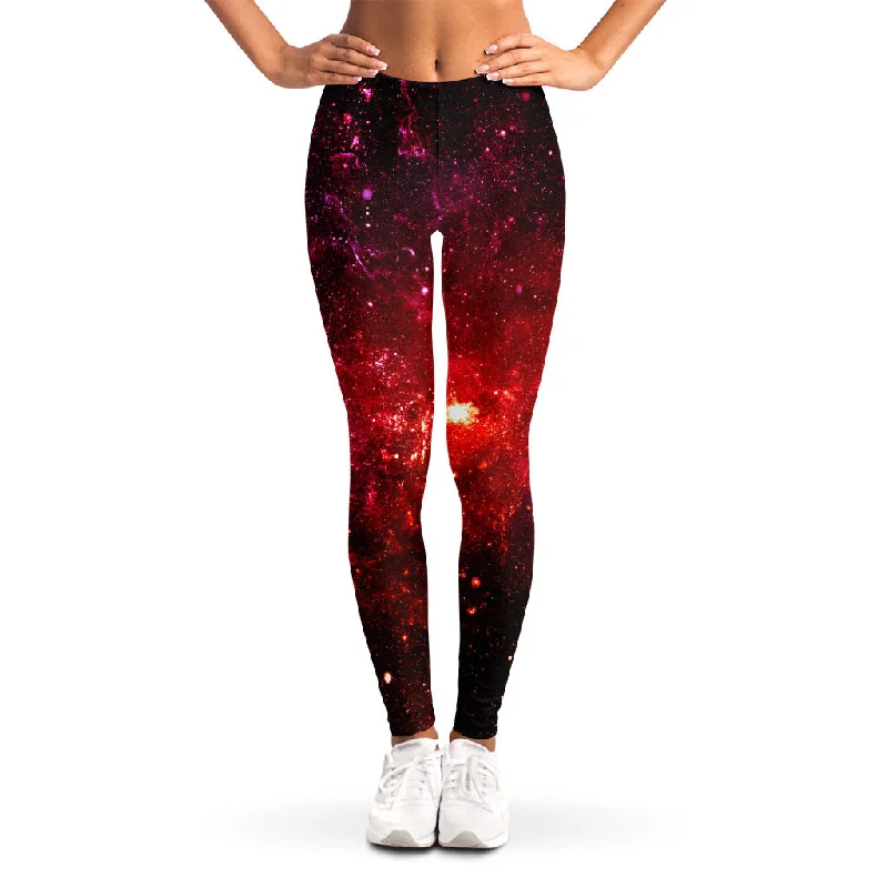 Fiery Nebula Universe Galaxy Space Print Women's Leggings