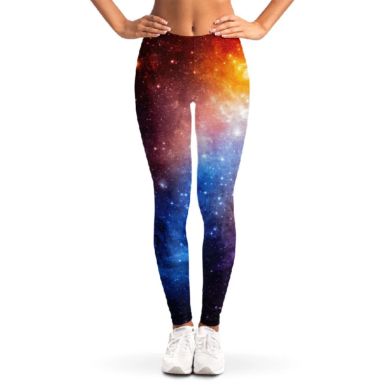 Fiery Universe Nebula Galaxy Space Print Women's Leggings