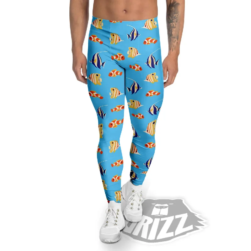 Fish Cute Print Pattern Men's Leggings