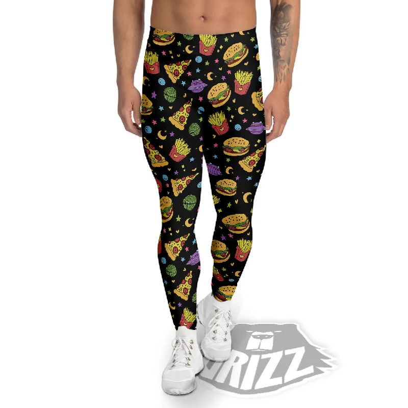 Food Planets Print Pattern Men's Leggings